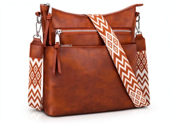 LUROON Borsa Tracolla Donna in Pelle Vegana – 31x30x7 cm, 5 Colori-0