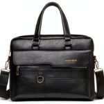 Borsa per laptop FANDARE AK-77ACF003 in pelle PU, 38x11x30 cm, Nero-0