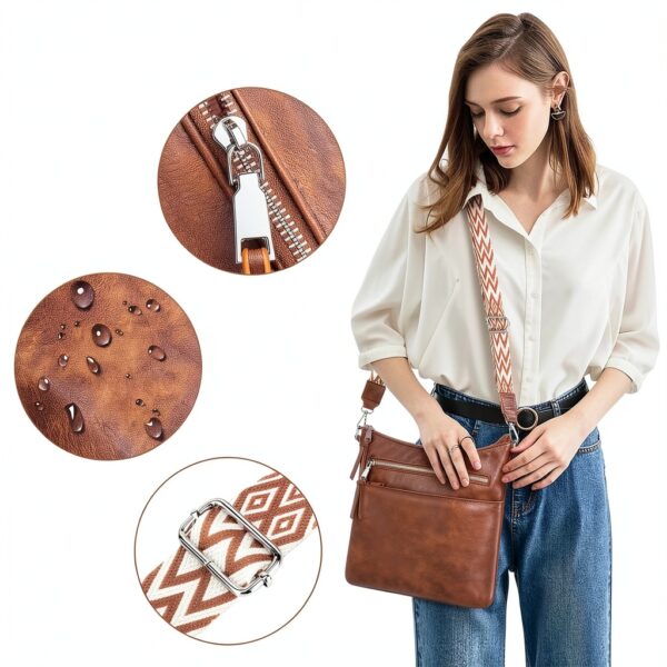 LUROON Borsa Tracolla Donna in Pelle Vegana – 31x30x7 cm, 5 Colori-2