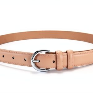 Sansths Cintura Donna Ecopelle Fibbia Argento Blu Beige S-XXL-0
