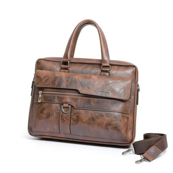 Borsa per laptop FANDARE AK-77ACF001 pelle PU Marrone Scuro 38x30 cm-2