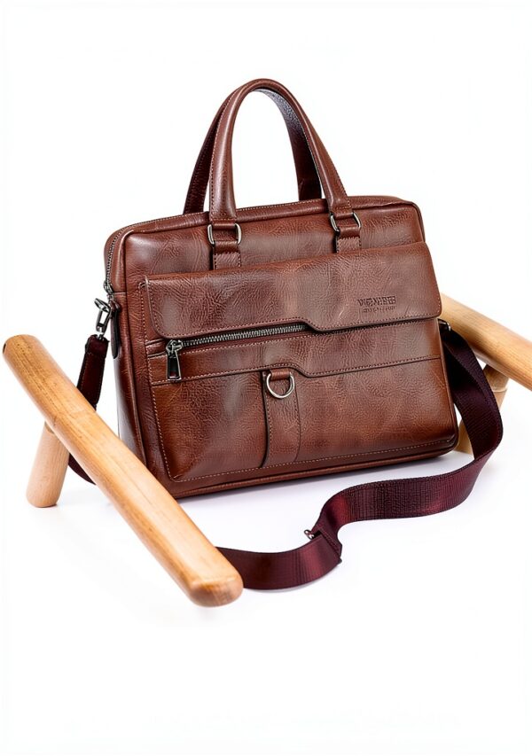Borsa per laptop FANDARE AK-77ACF001 pelle PU Marrone Scuro 38x30 cm-5