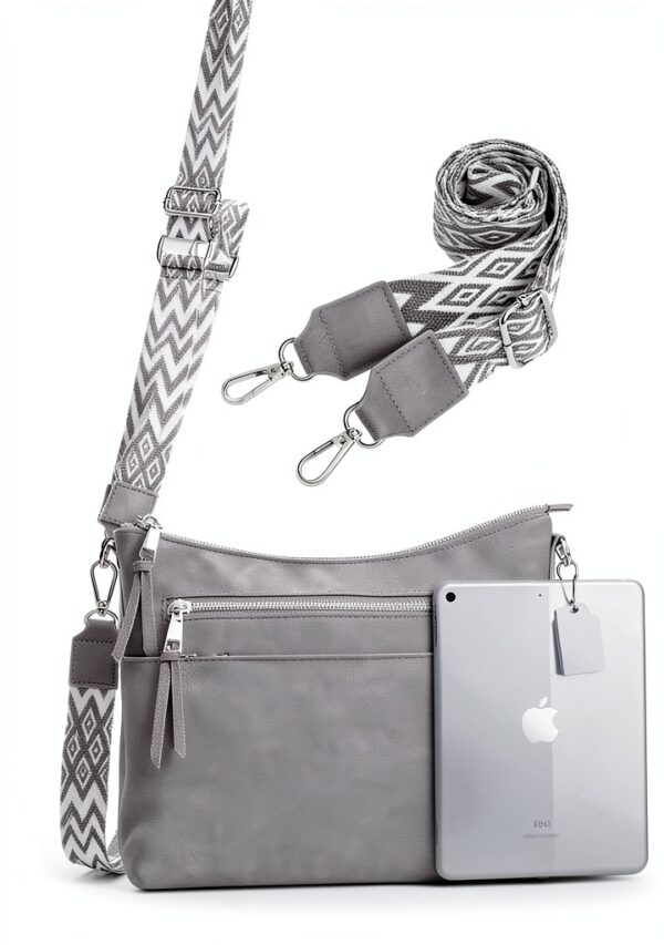 LUROON Borsa Tracolla Donna Pelle Vegana 31x30x7 cm 5 Colori-4