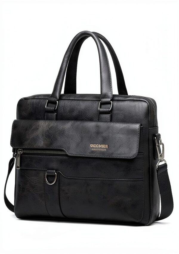 Borsa per laptop FANDARE AK-77ACF003 in pelle PU, 38x11x30 cm, Nero-6