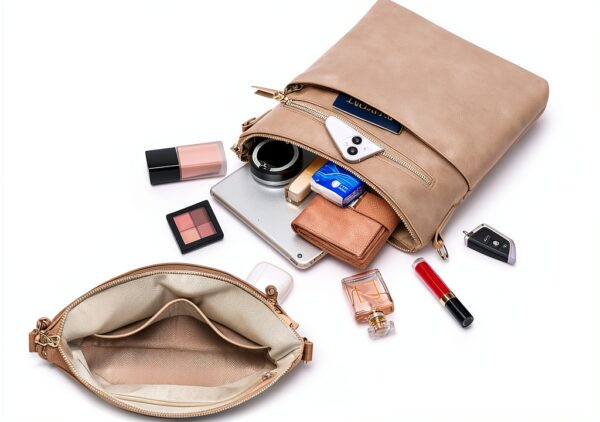 LUROON Borsa Tracolla Donna Pelle Vegana 31x30x7 cm 5 Colori-5