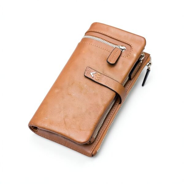 Portafoglio Donna Pelle Vera – Portafoglio Donna Firmato Grande Capacità con RFID – Porta Tessere Elegante - Porta carte di crédito - Portamonete Idea Regalo Perfetta, Cognac-5