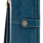 Portafoglio Donna in Pelle PU HoaaiGo Grande Capacità Blu Pavone-0