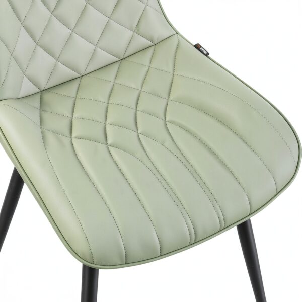 YOUNIKE Sedia Sala da Pranzo Set di 2 Sedie da Cucina Moderna, Sedie da Salotto con Sedile Imbottito più Spesso in Pelle PU con Piedi in Metallo, Verde-8