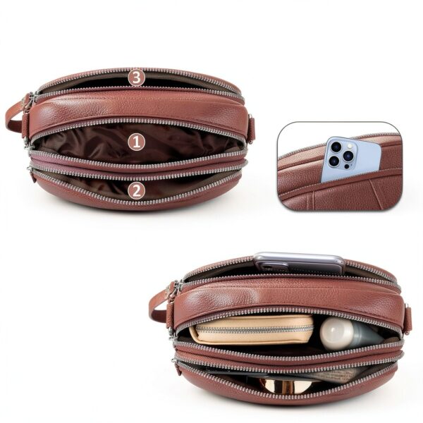 Borsa a Tracolla Donna JUYANO PU Pelle 3 Scomparti Tracolla-3