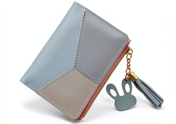 Portafoglio Donna in Pelle Sintetica Blu – Piccolo, Cerniera-4
