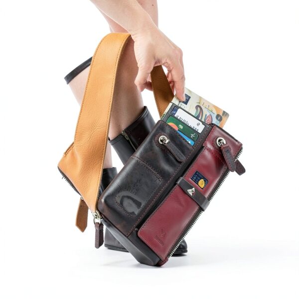 Portafoglio Donna Pelle Vera – Portafoglio Donna Firmato Grande Capacità con RFID – Porta Tessere Elegante - Porta carte di crédito - Portamonete Idea Regalo Perfetta, Cognac-3