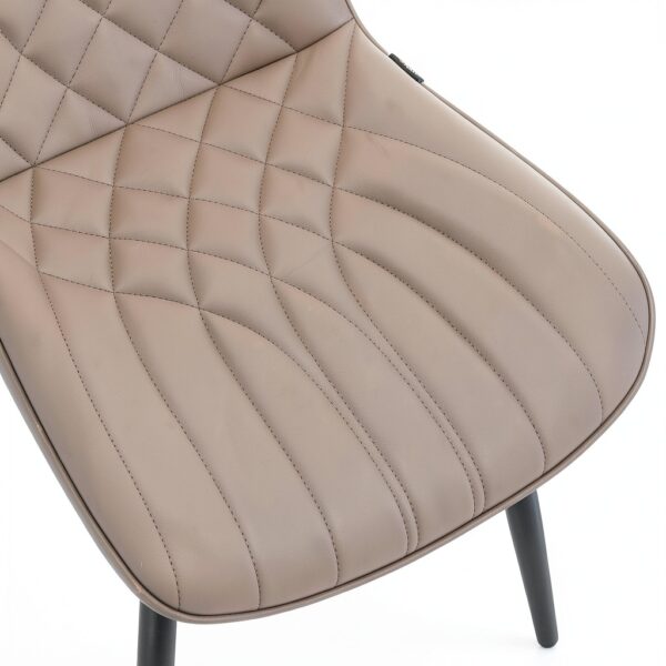 YOUNIKE Sedia Sala da Pranzo Set di 2 Sedie da Cucina Moderna, Sedie da Salotto con Sedile Imbottito più Spesso in Pelle PU con Piedi in Metallo, Marrone-6