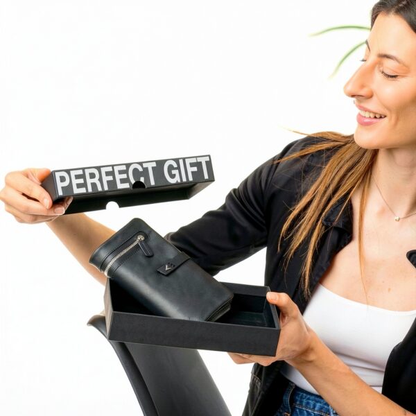 Portafoglio Donna Pelle Vera – Portafoglio Donna Firmato Grande Capacità con RFID – Porta Tessere Elegante - Porta carte di crédito - Portamonete Idea Regalo Perfetta, Nero-6