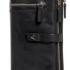 Portafoglio Donna Pelle Vera – Portafoglio Donna Firmato Grande Capacità con RFID – Porta Tessere Elegante - Porta carte di crédito - Portamonete Idea Regalo Perfetta, Nero-0