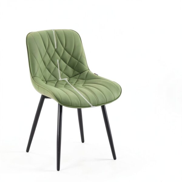YOUNIKE Sedia Sala da Pranzo Set di 2 Sedie da Cucina Moderna, Sedie da Salotto con Sedile Imbottito più Spesso in Pelle PU con Piedi in Metallo, Verde-1