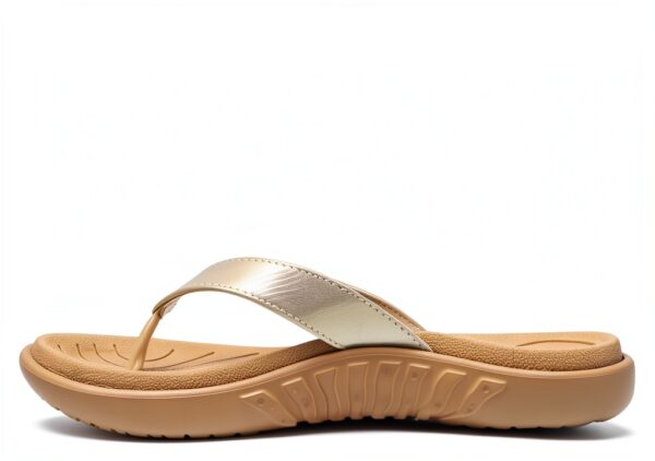 jiajiale Infradito Donna Moda Ortopediche Estive Comode Pelle Supporto Arco Plantare Flip Flop Doccia Spiaggia Piscina Aperte Mare Leggere Eleganti Ciabatte Antiscivolo Gomma Suole Beige EU38-4
