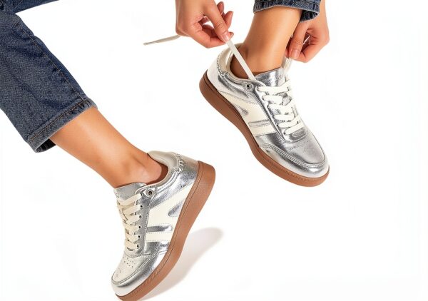 Sneakers LUCKY STEP Donna in pelle con suola antiscivolo retrò-1