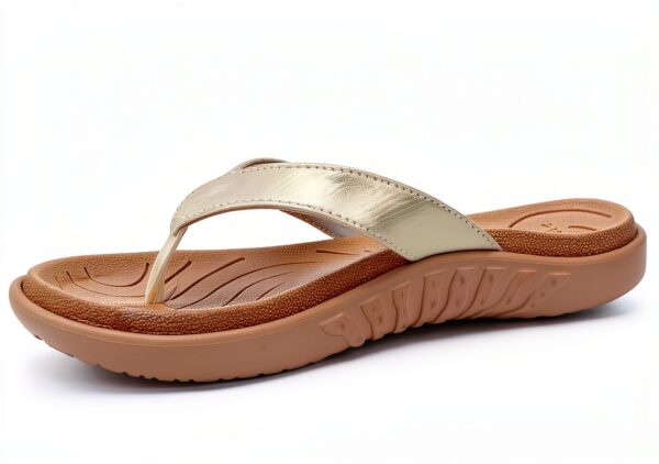 jiajiale Infradito Donna Moda Ortopediche Estive Comode Pelle Supporto Arco Plantare Flip Flop Doccia Spiaggia Piscina Aperte Mare Leggere Eleganti Ciabatte Antiscivolo Gomma Suole Beige EU38-2