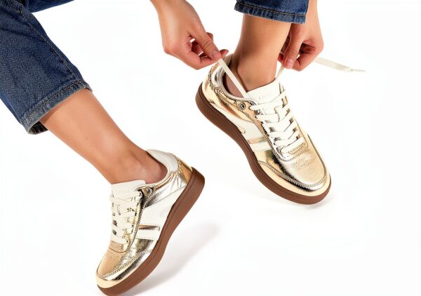 Scarpe da Ginnastica LUCKY STEP Donna Sneaker Retrò in Pelle-1