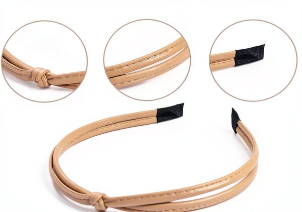 5 Cerchietti per Capelli Donna in Vera Pelle, Set 5 Colori Eleganti, Fascia Capelli Sottile e Morbida per Ragazze e Donne, Fascia Capelli Headband alla Moda per Tutti i Giorni-2