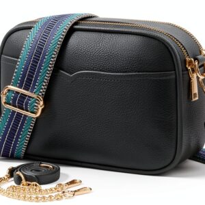 Borsa a Tracolla Donna Piccola, Borsa Mano Pelle Borsetta a Catena Moda Borse Spalla con Tracolla Regolabile e Rimovibile Borsa per Telefono con 5 Scomparti e 4 Slot per Carte-0
