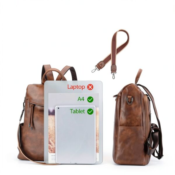 VX VONXURY Zaino Donna Antifurto con Tracolla Staccabile, Borsa a-1
