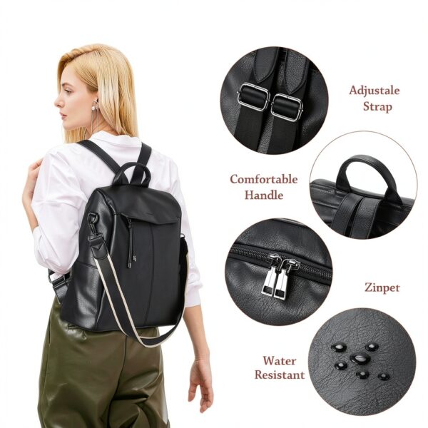 VX VONXURY Zaino Donna Antifurto con Tracolla Staccabile, Borsa a-4