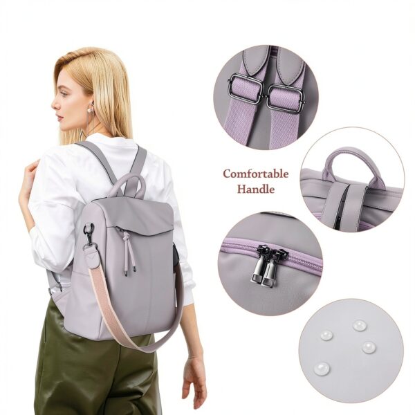 VX VONXURY Zaino Donna Antifurto con Tracolla Staccabile, Borsa a-4