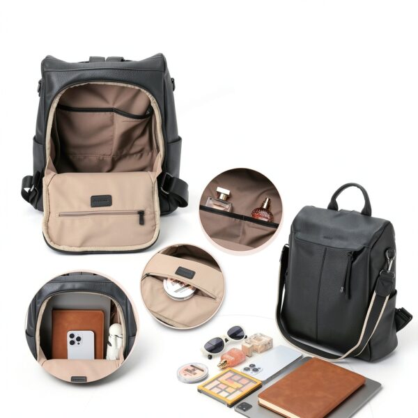 VX VONXURY Zaino Donna Antifurto con Tracolla Staccabile, Borsa a-2