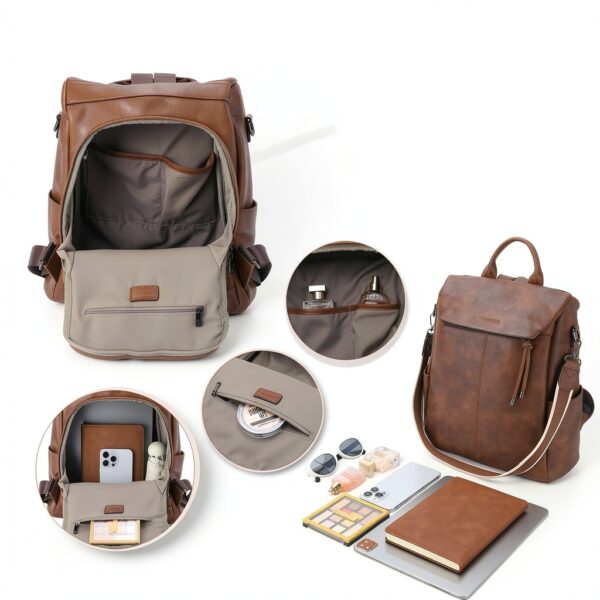 VX VONXURY Zaino Donna Antifurto con Tracolla Staccabile, Borsa a-2